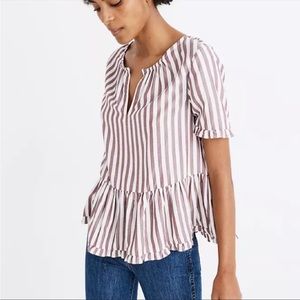 Madewell striped peplum blouse